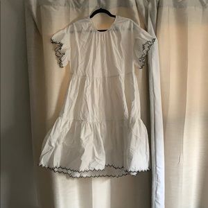 Ulla Johnson white tiers cotton poplin dress